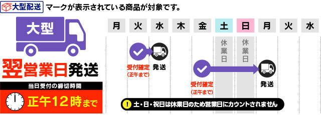 大型配送商品翌営業日発送